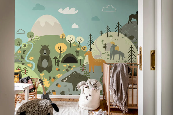 Forest Wildlife, Colorful Wallcoverings | Rebel Walls