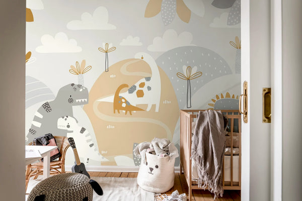 Dinosaur Land - Beige | Rebel Walls