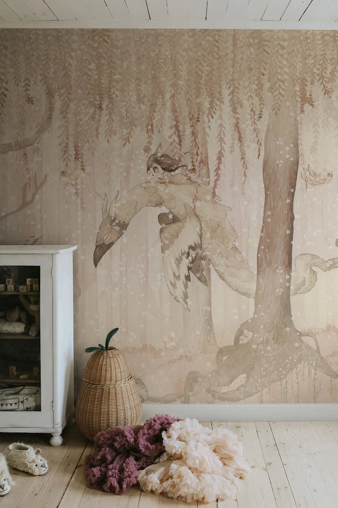 Dream Forest Girl, Sandy Pink Wallcoverings