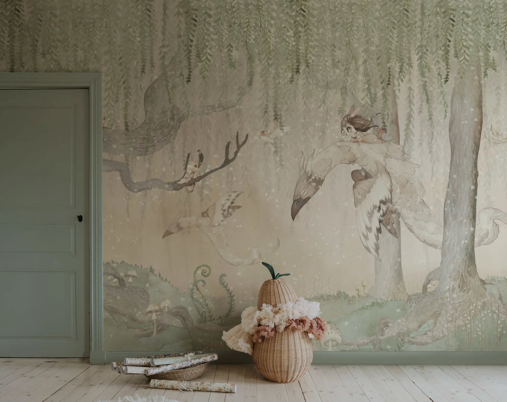 Dream Forest Girl, Green Rose Wallcoverings