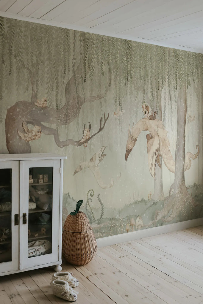 Dream Forest Boy, Green Wallcoverings