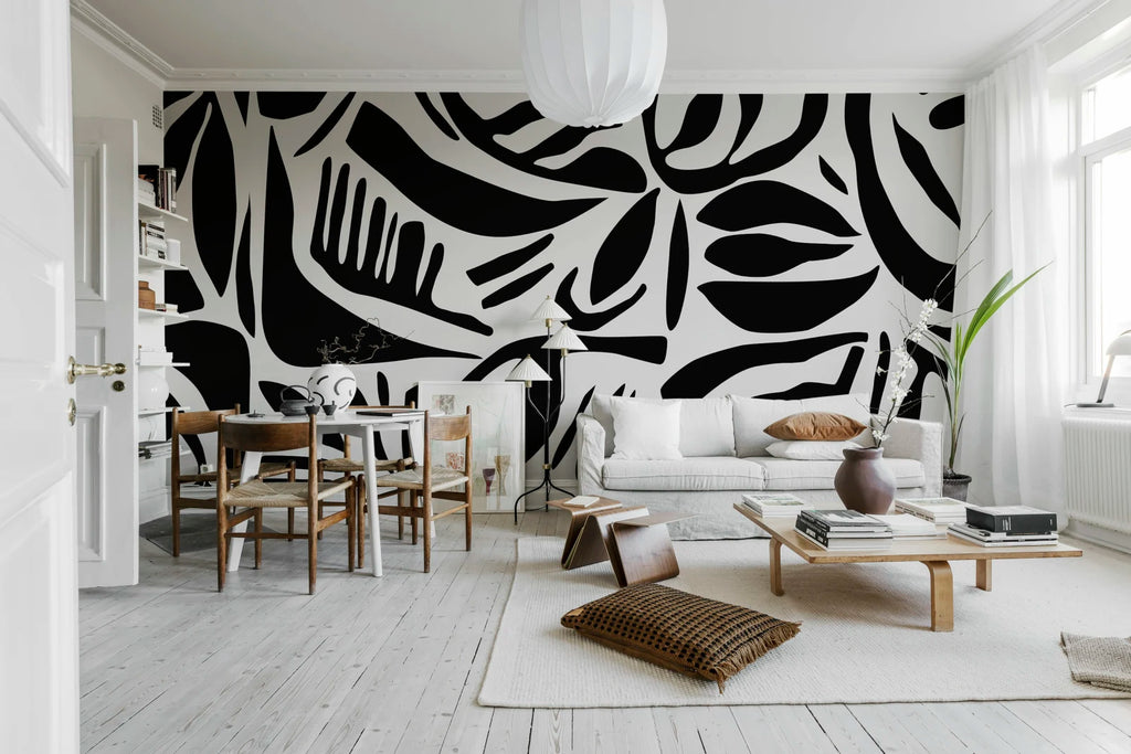 Abstract Leafs, Black &amp; White