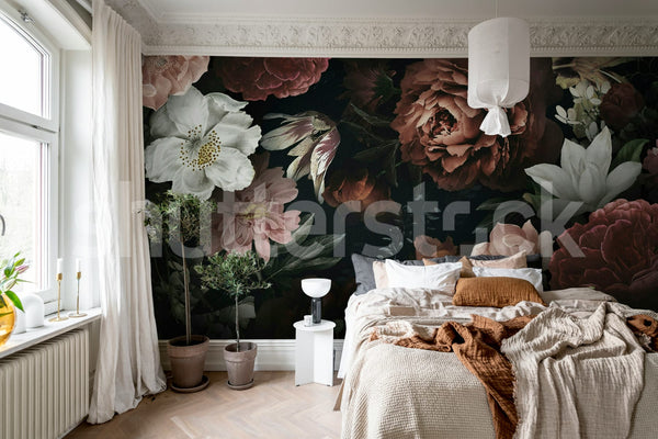 Bloomy Bouquet Black | Rebel Walls