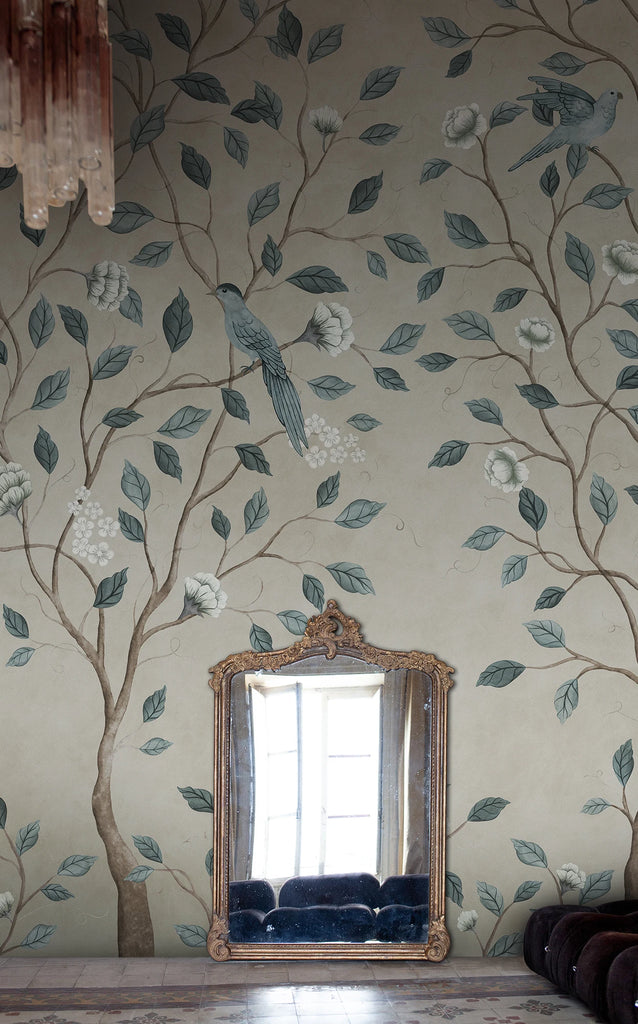 Chinoiserie Dream, Blue Wallcoverings