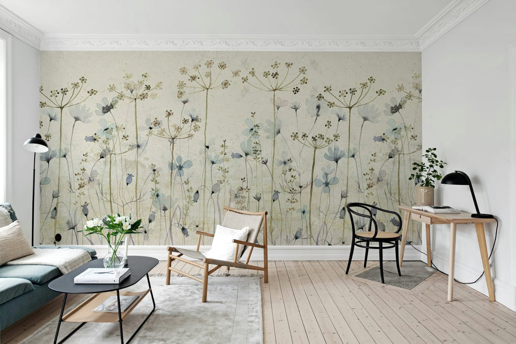 Dreamy Meadow, Blue Wallcoverings