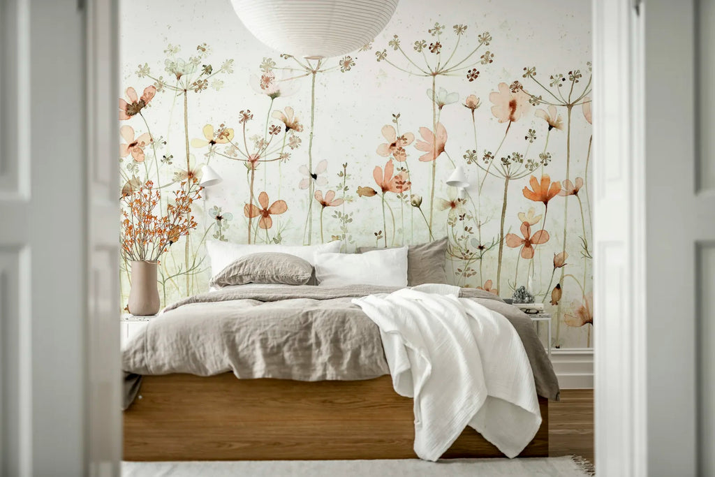 Dreamy Meadow, Red Wallcoverings