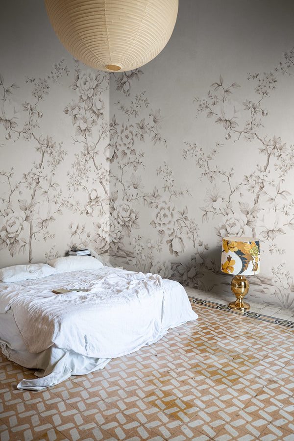 Floral Chinoiserie, Gray Wallcoverings | Rebel Walls