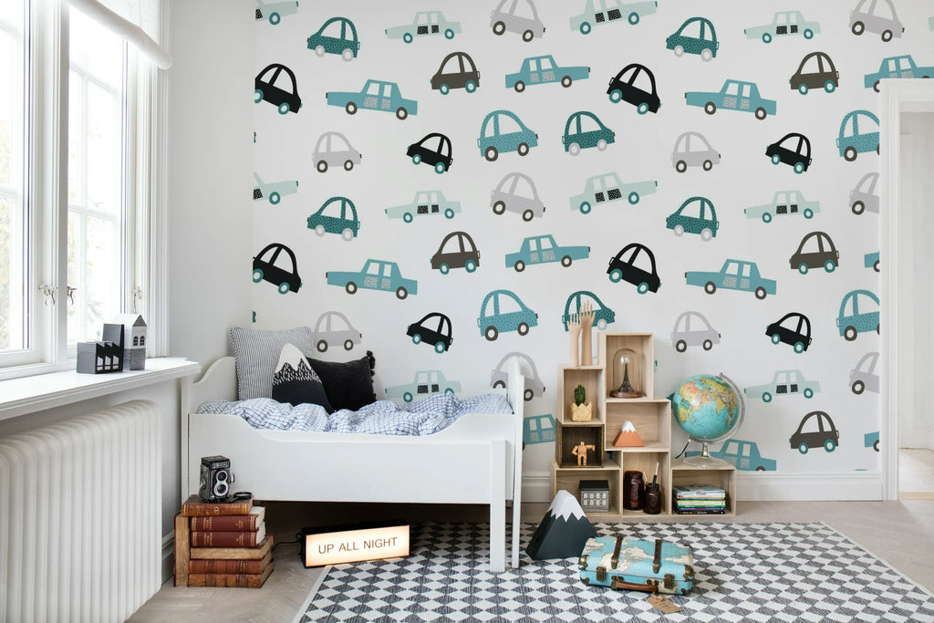 Cars, Blue Wallcoverings