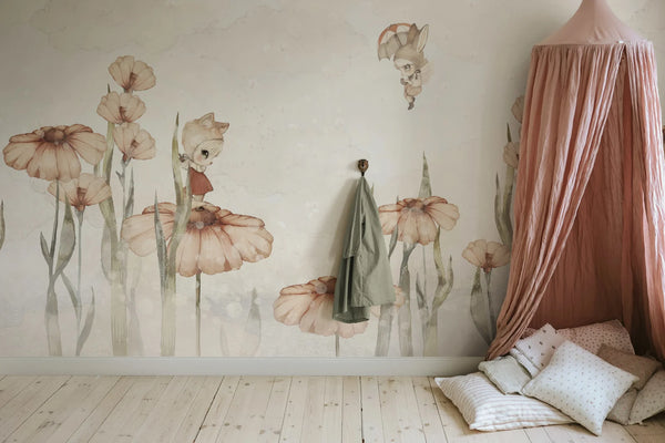 Bloomy Fields of Marion - Off White | Rebel Walls