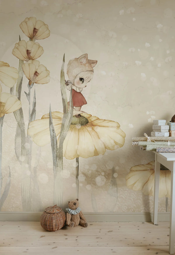 Bloomy Fields of Marion - Warm Yellow | Rebel Walls