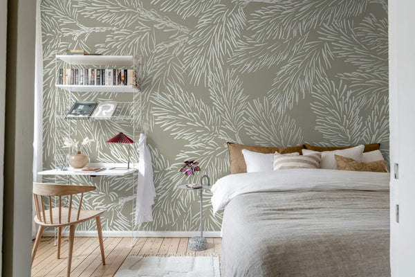 Fir Twig, Gray Wallcoverings | Rebel Walls