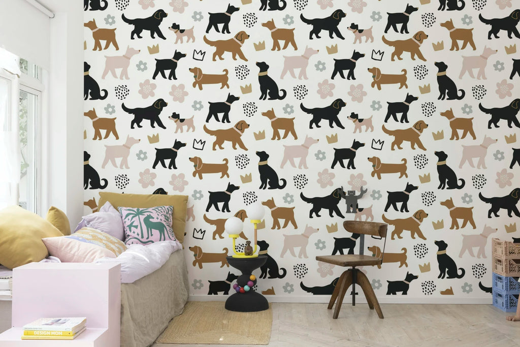 Dog Walk, Brown Wallcoverings