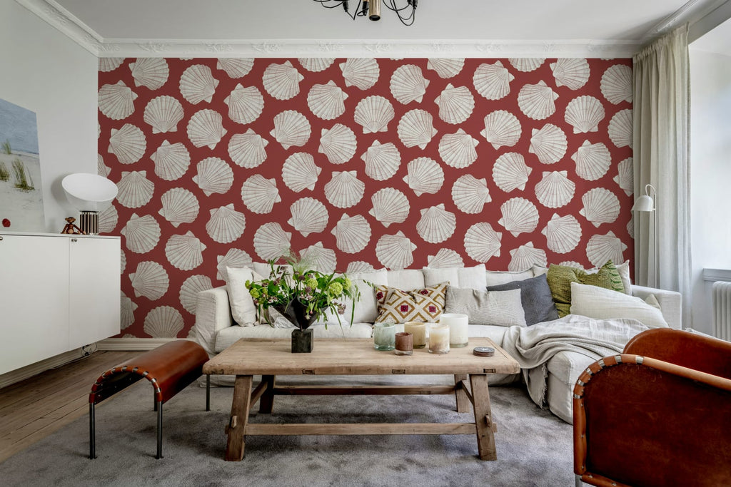 Bold Shell, Red Wallcoverings