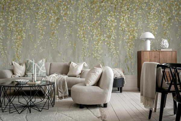 Draped Blossoms - Gold | Rebel Walls
