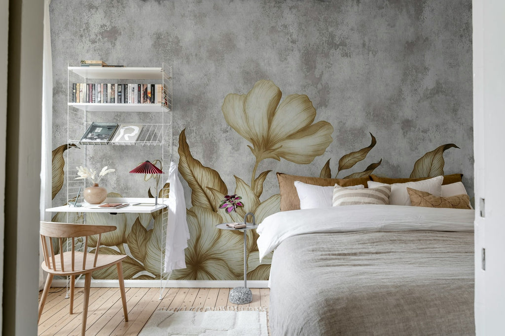 Floral Fantasy, Gray Wallcoverings
