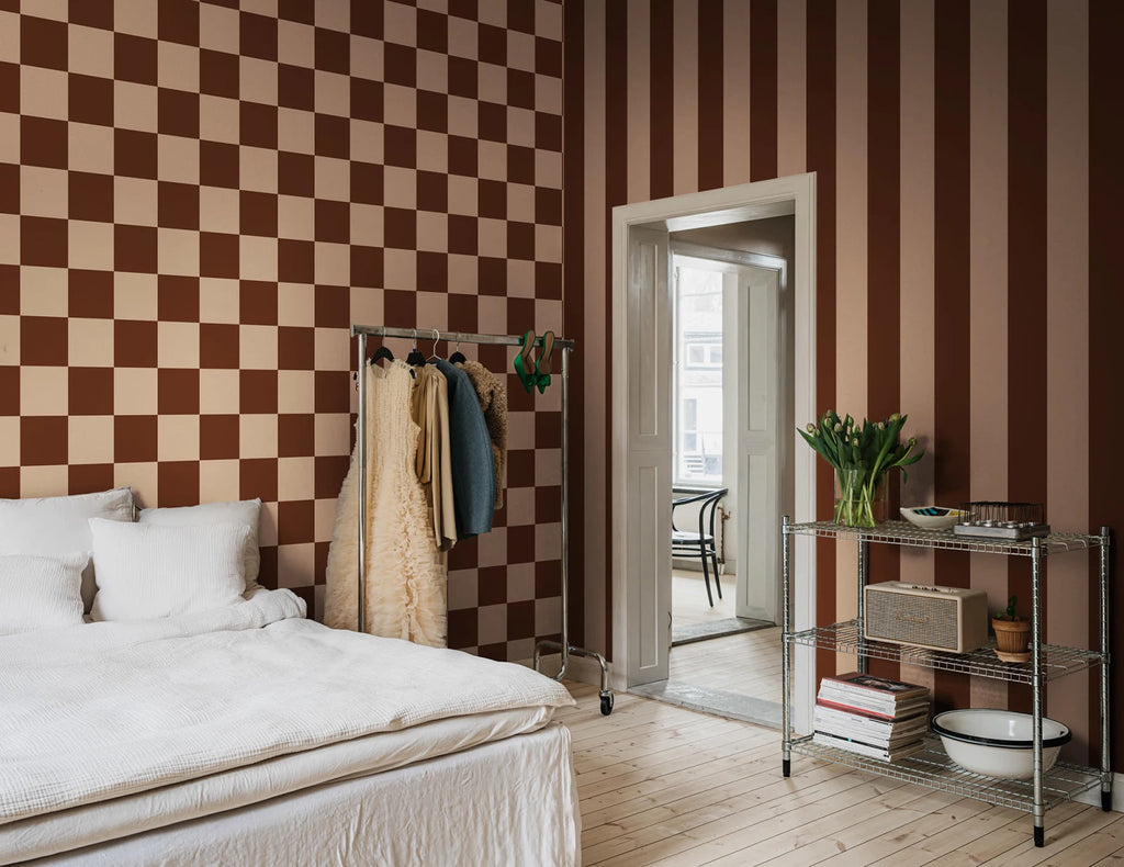 Happy Squares, Apricot Wallcoverings