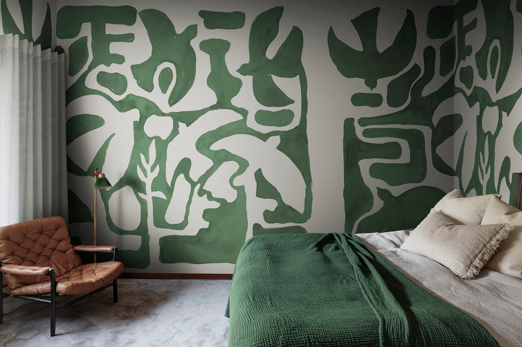Harmony Forms, Green Wallcoverings