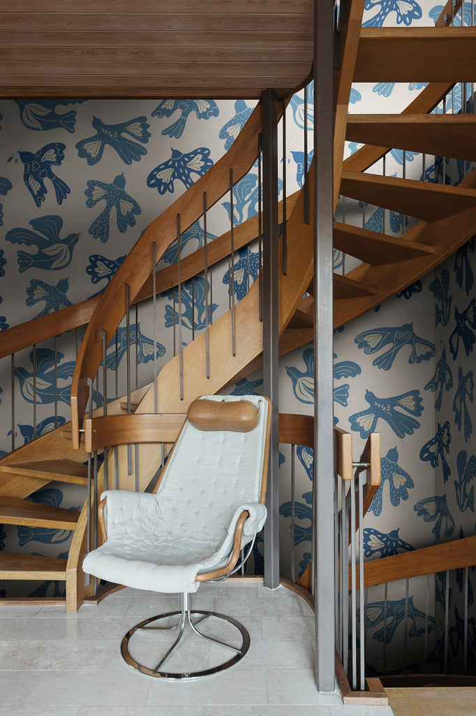 Dancing Wings, Light Blue Wallcoverings
