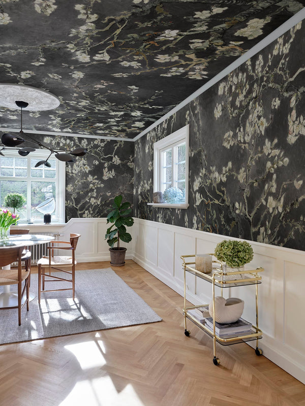 Almond Blossom - Black | Rebel Walls
