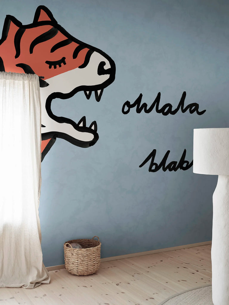 Cat Talk, Light Blue Wallcoverings