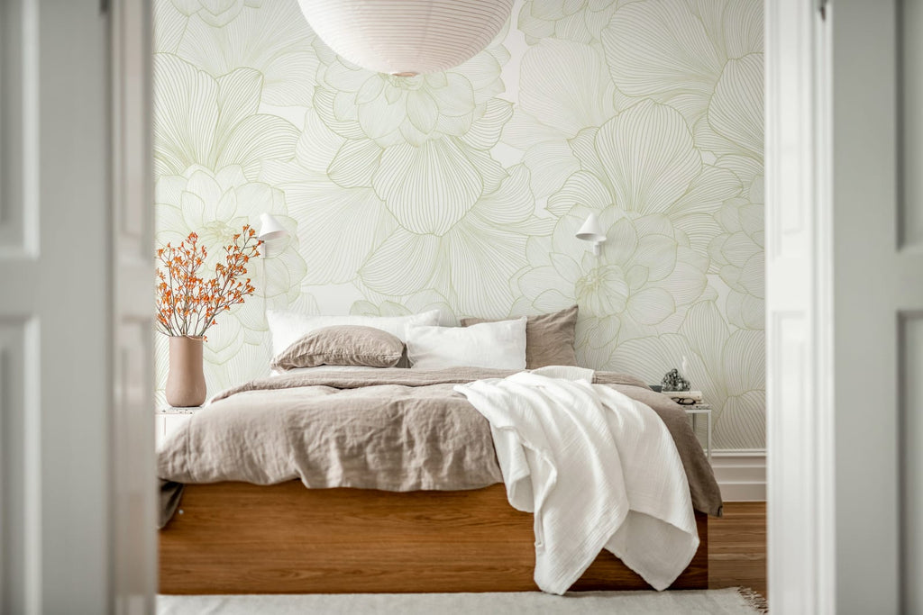 Bold Dahlia, Beige Wallcoverings