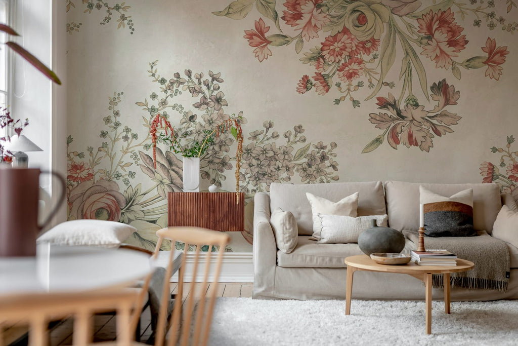 Bold Floral, Pink Wallcoverings