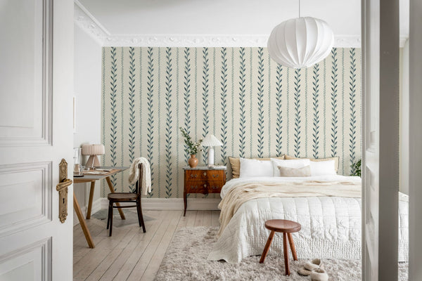 Bayleaf Stripe - Blue | Rebel Walls