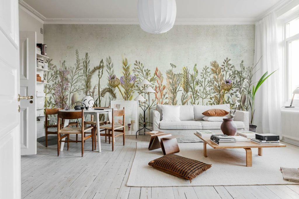 Concrete Meadow, Pastel Wallcoverings