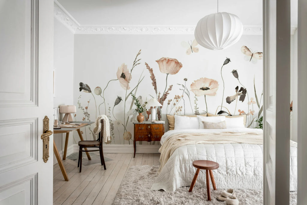 Delicate Meadow, Pastel Wallcoverings