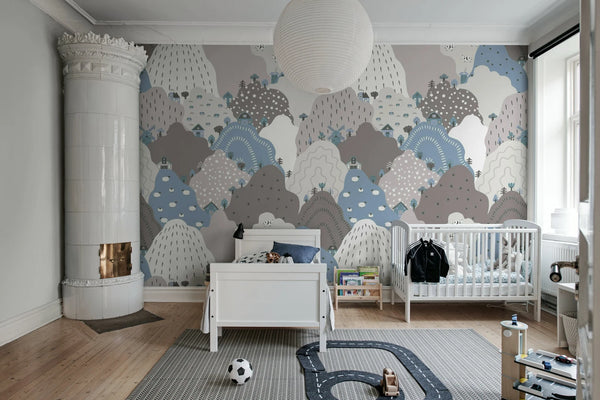 Happy Hillside - Gray | Rebel Walls