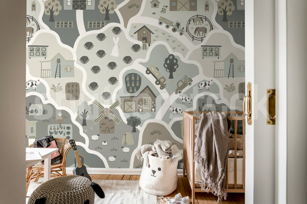 Happy Landscape Gray | Rebel Walls