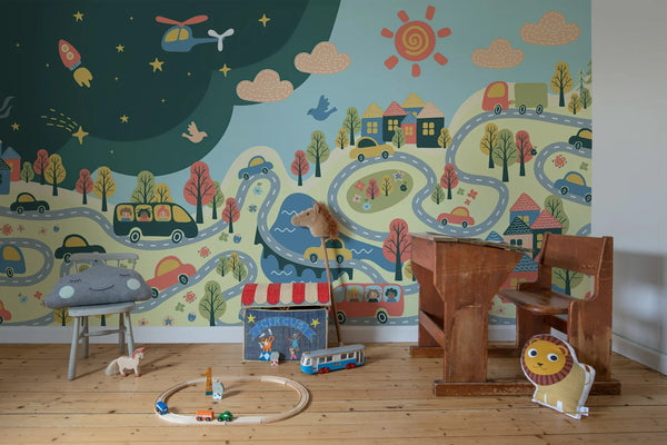 Fun Town, Multi Wallcoverings | Rebel Walls