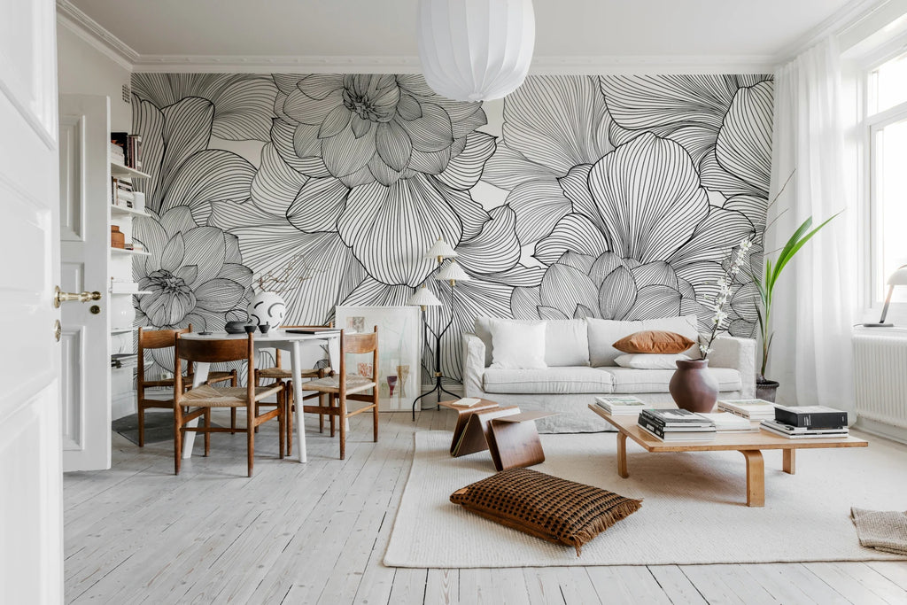 Bold Dahlia, Graphite Wallcoverings