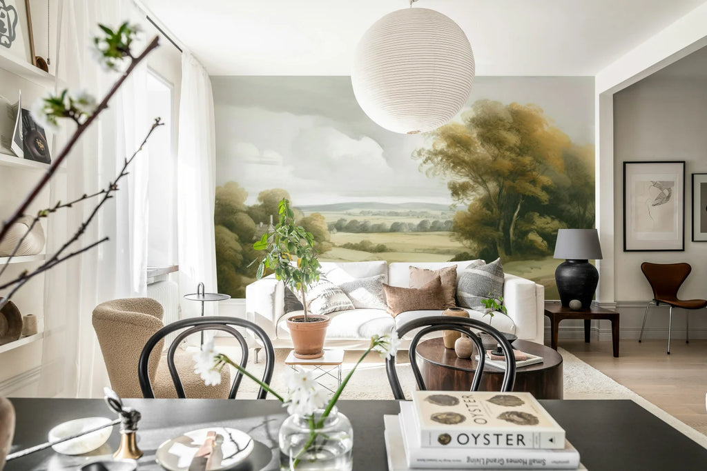 Field View Painting, Beige Wallcoverings
