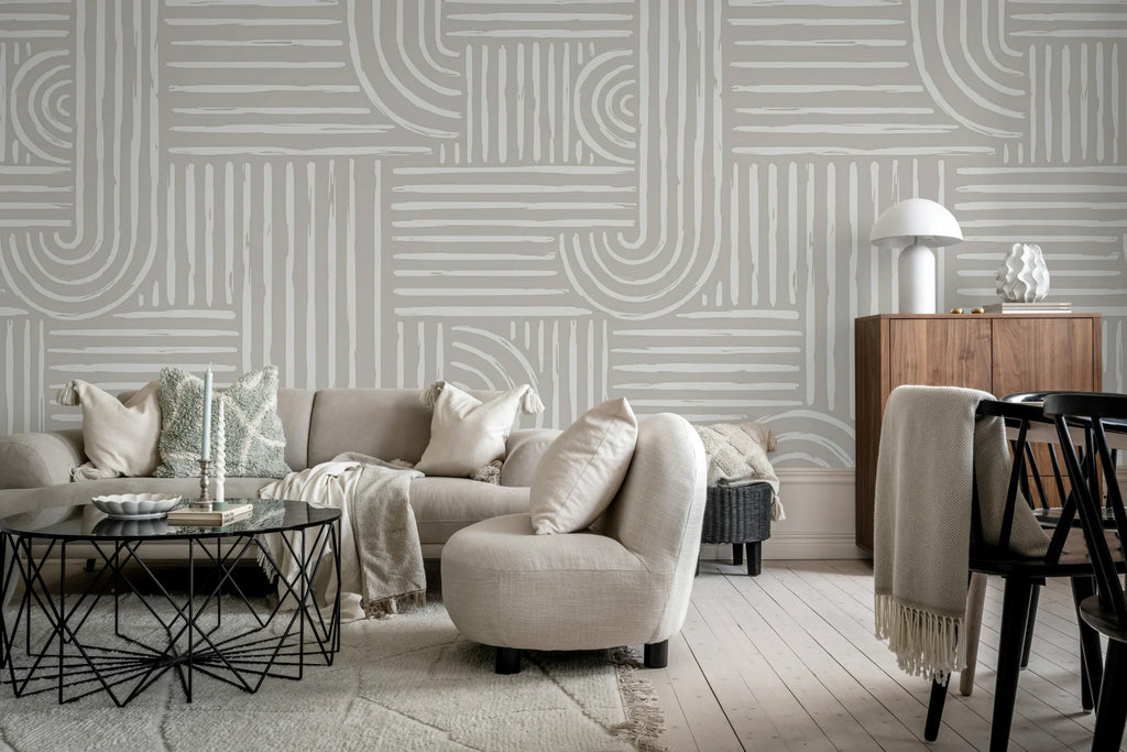Graphic Vaults, Gray Wallcoverings