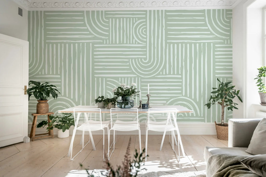 Graphic Vaults, Green Wallcoverings