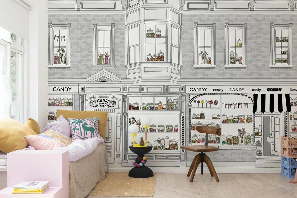 Candyshop, Gray Wallcoverings