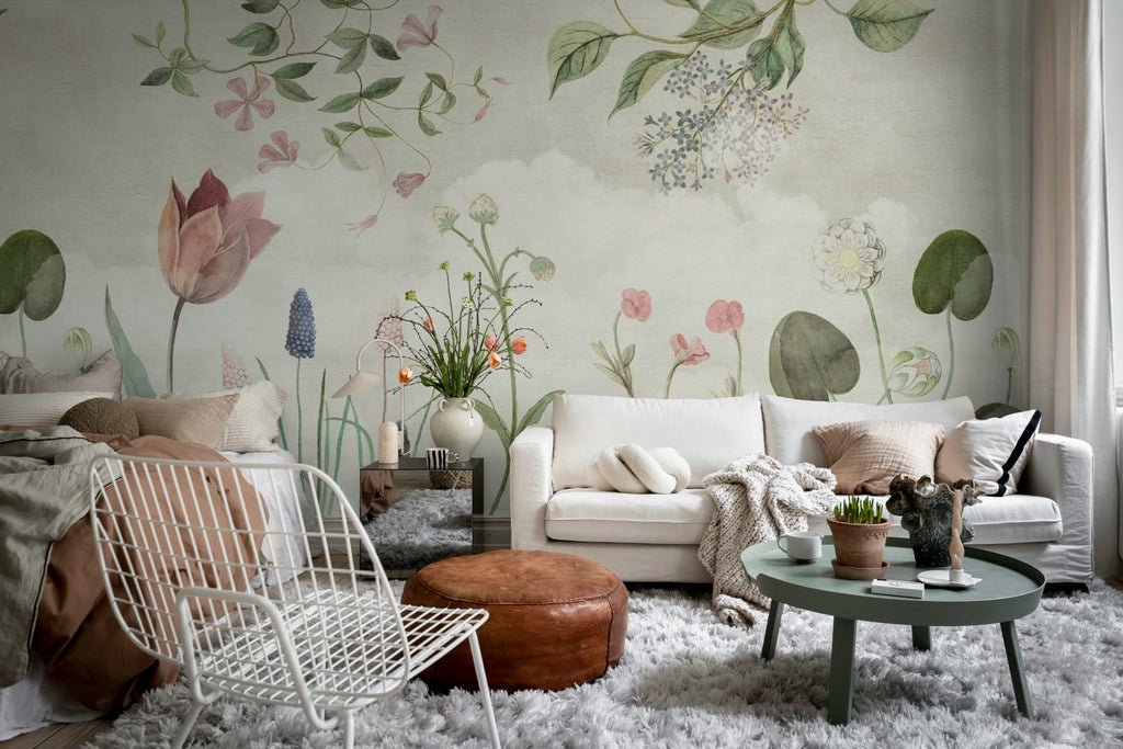Floral Nostalgia, Pastel Wallcoverings