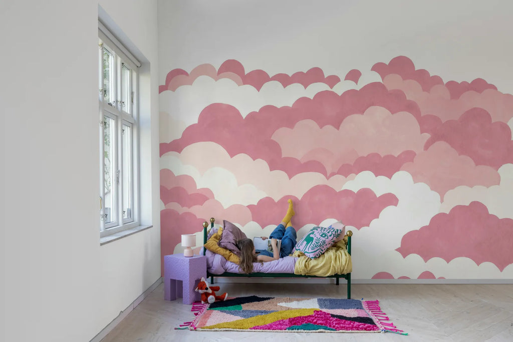 Dreamy Clouds, Pink Wallcoverings