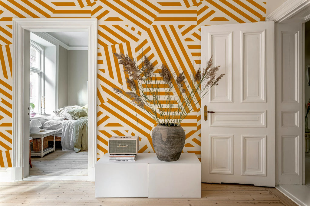 Abstract Stripes, Toffee &amp; Cream