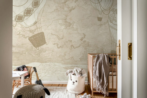Balloon Travelers - Beige | Rebel Walls