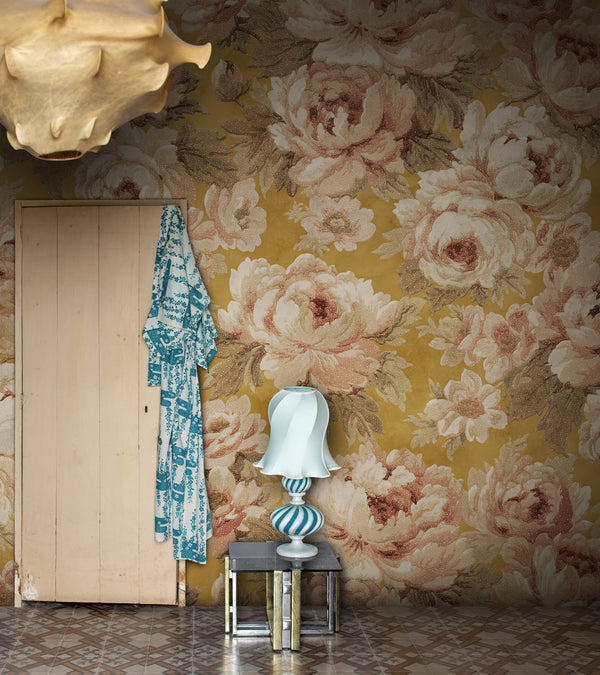 Eternal Blossoms, Yellow Wallcoverings | Rebel Walls
