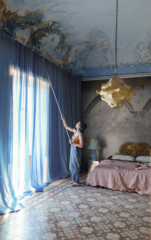 Heavenly Arches, Blue Wallcoverings