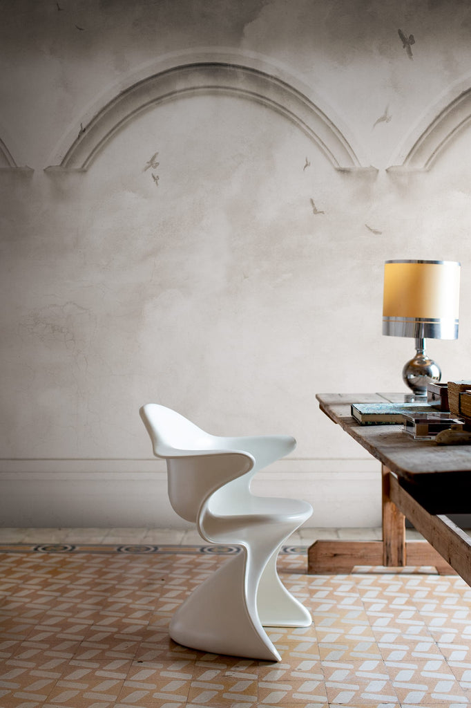 Heavenly Arches, Gray Wallcoverings