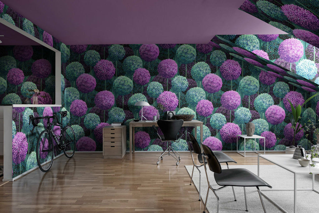 Elysian Flowers, Lilac Wallcoverings
