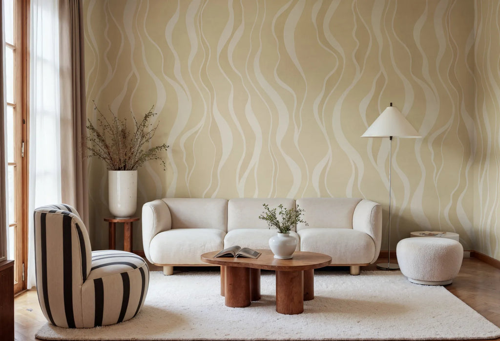 Gentle Lines, Yellow Wallcoverings