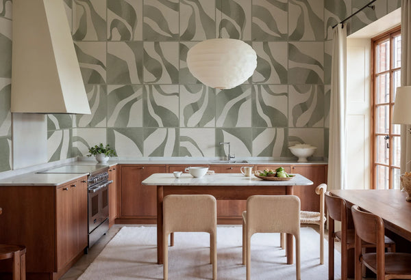 Floating Tiles, Green Wallcoverings | Rebel Walls