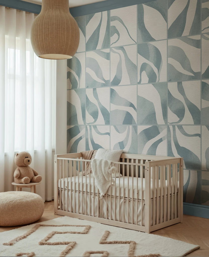 Floating Tiles, Blue Wallcoverings