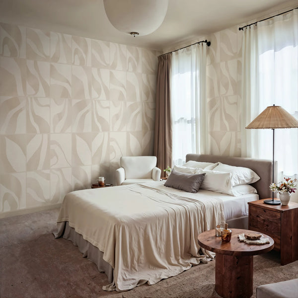 Floating Tiles, Beige Wallcoverings | Rebel Walls