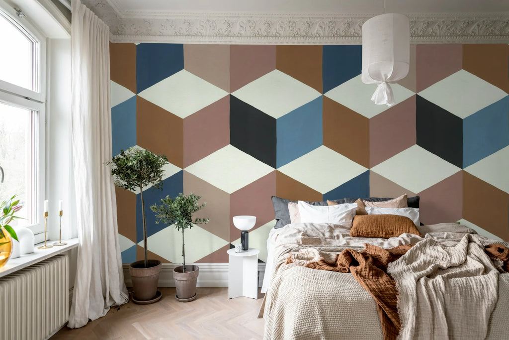 Colorful Rombs, Pink Wallcoverings